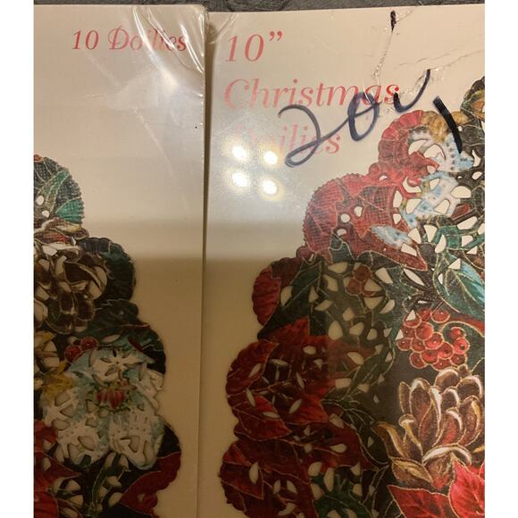 VTG 2 Packs 20 Handi-Foil 10" Christmas Dollies Poinsettia Made in USA 20 Total - Picture 4 of 5